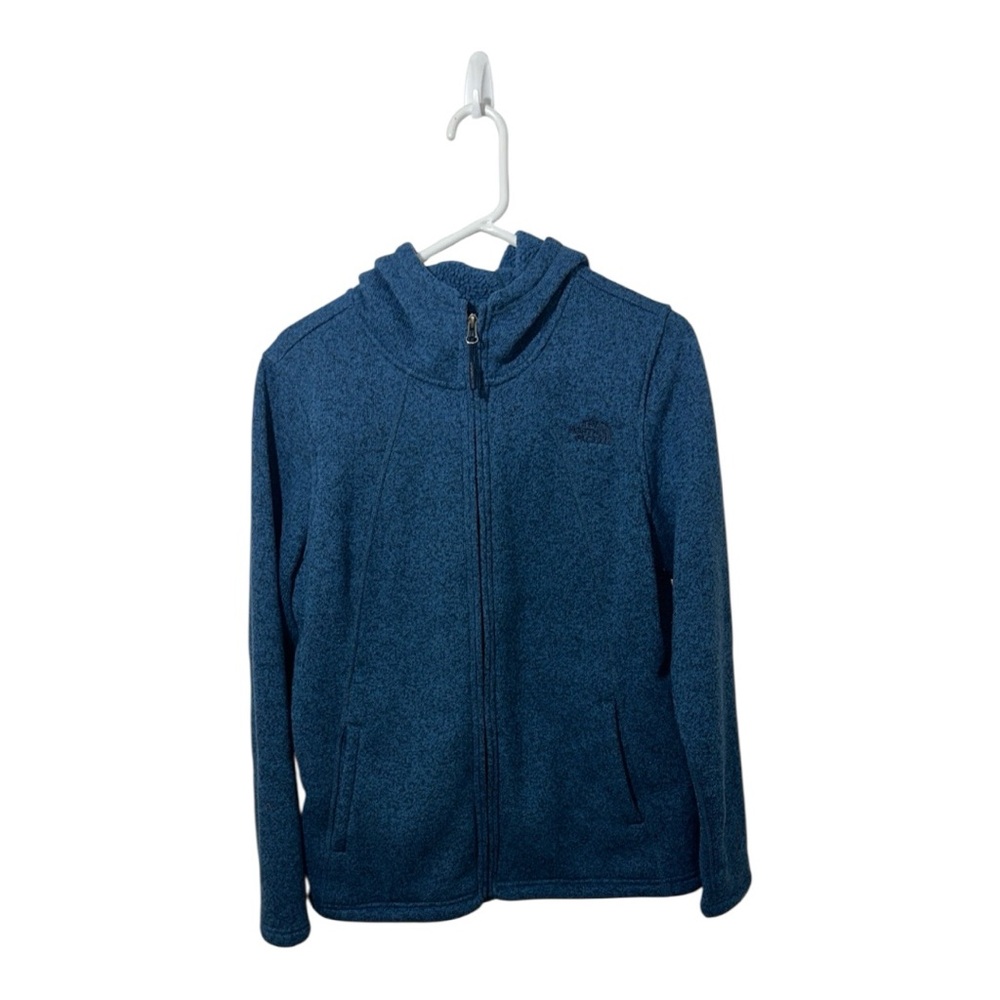 The North Face Blue Full Zip Crescent Sweater Knit Fleece Jacket